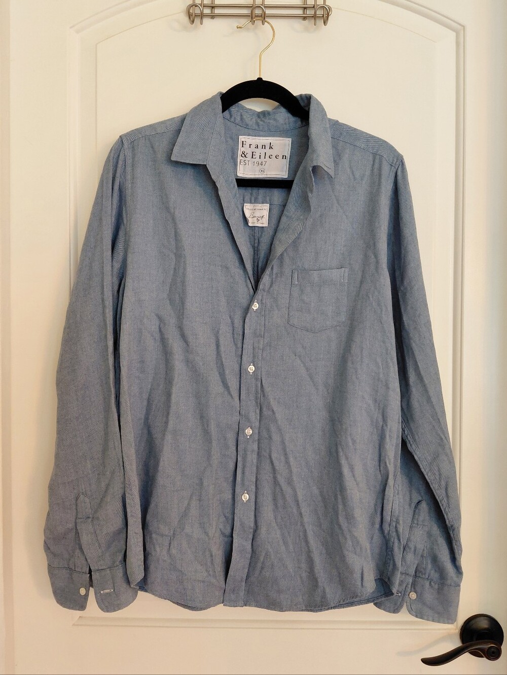 Frank & Eileen Barry Italian Flannel Shirt XL Blue